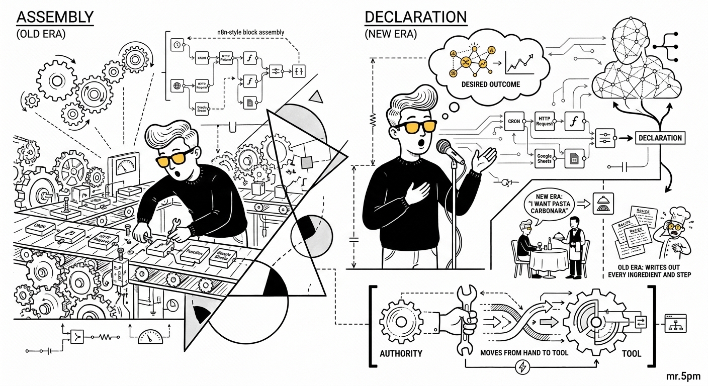 From Assembling Automation to Declaring It